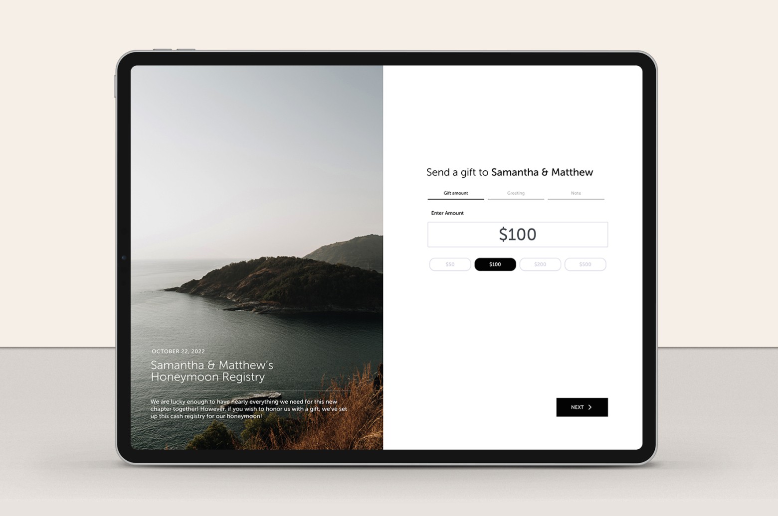 cash wedding registry