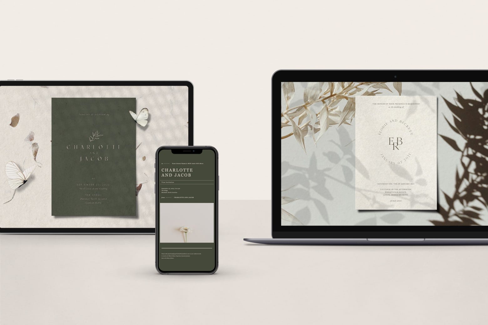 botanical digital invite examples